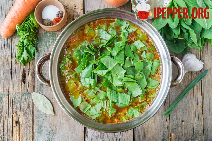 Recipe Green borscht on lard. Шаг 8