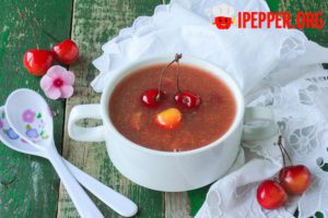 Cold sweet cherry soup