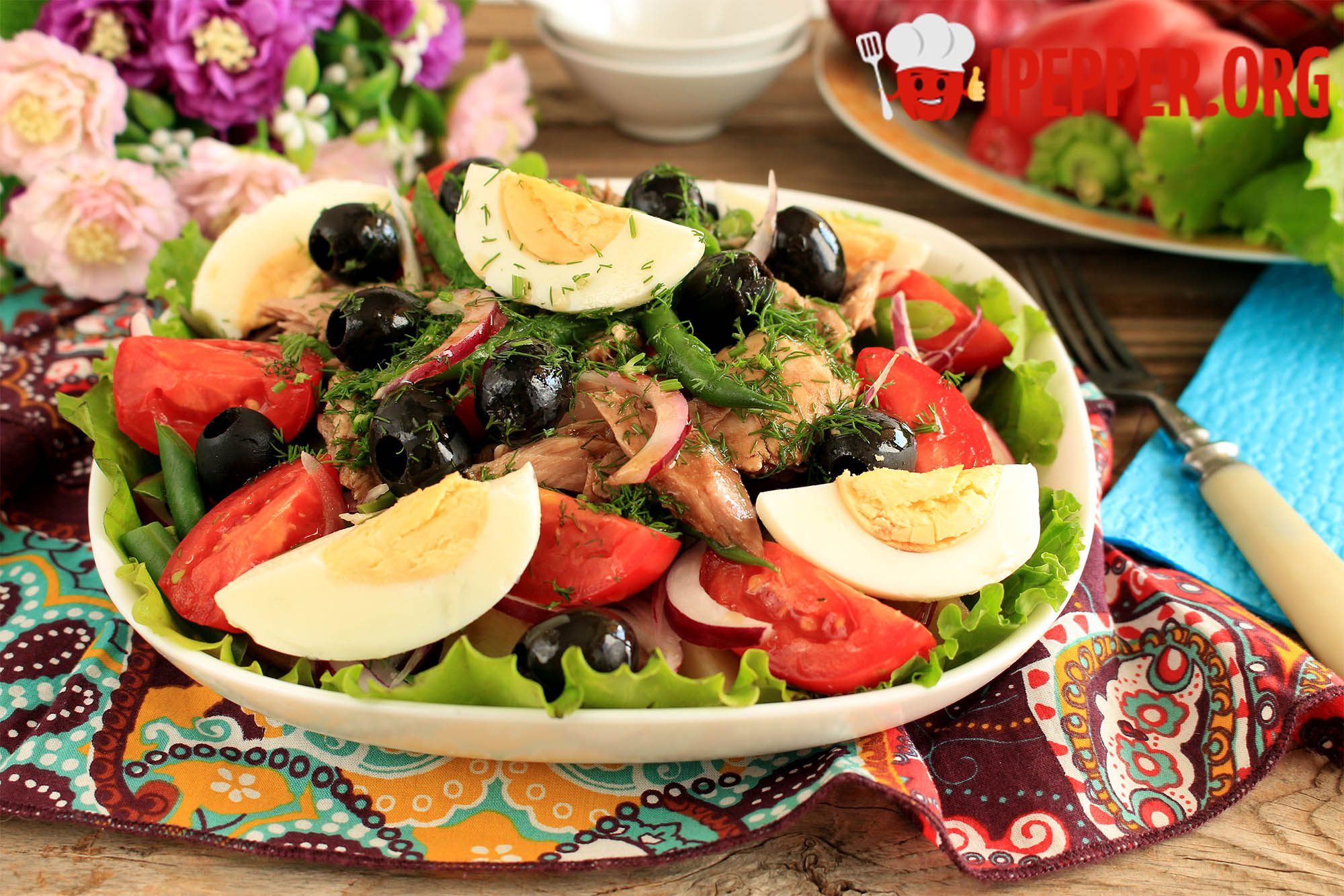 Recipe Nicoise salad with tuna. Шаг 10