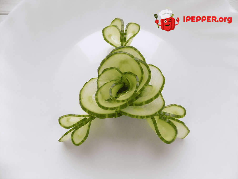 How to make a cucumber rose (step 6)