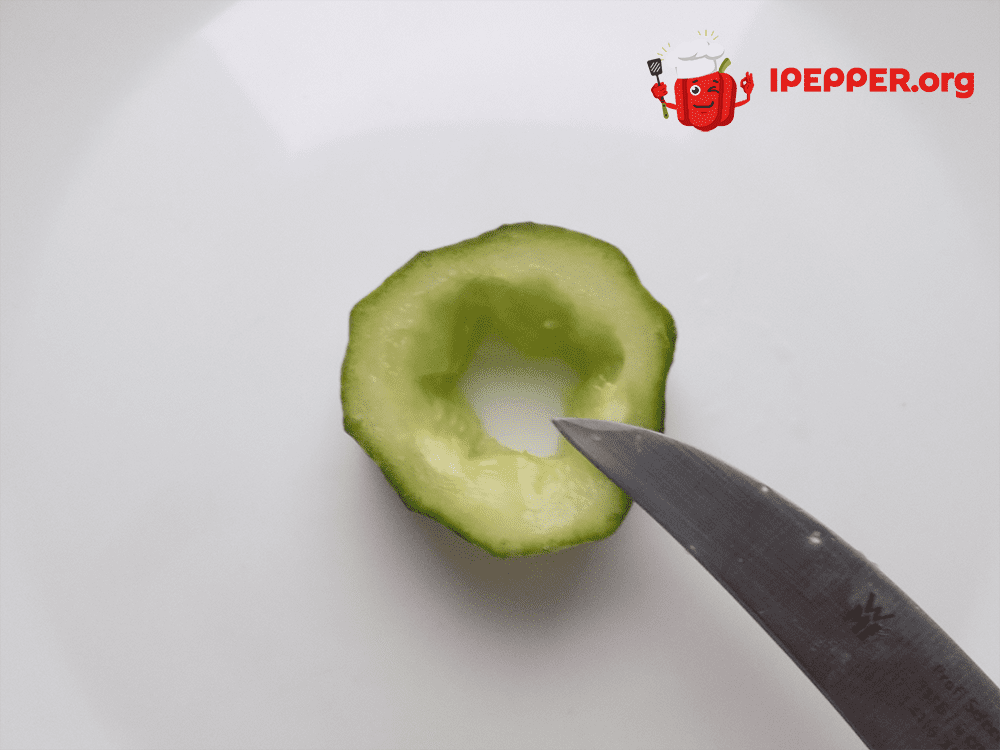 How to make a cucumber rose (step 2)
