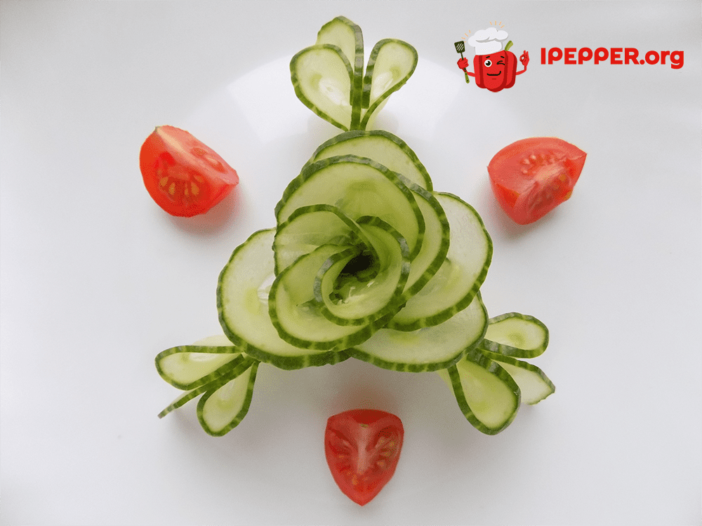 How to make a cucumber rose (step 7)