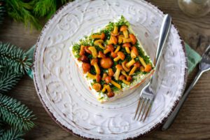 Salad Mushroom glade with honey mushrooms