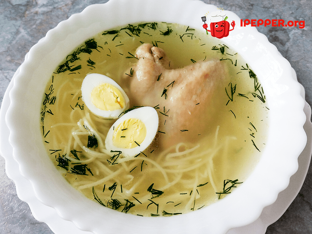 Chicken broth with homemade noodles (10 healthy recipes)