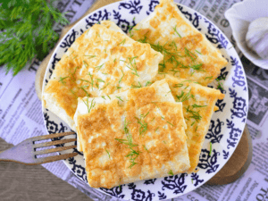Lavash envelopes with cottage cheese and dill