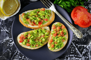 Sandwiches with avocado and tomatoes