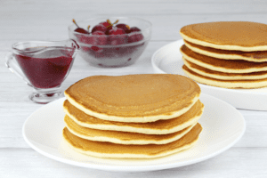 Thick pancakes with milk