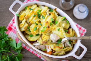 Potatoes with pork in the oven