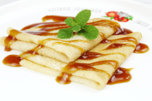 Lenten pancakes with mineral water