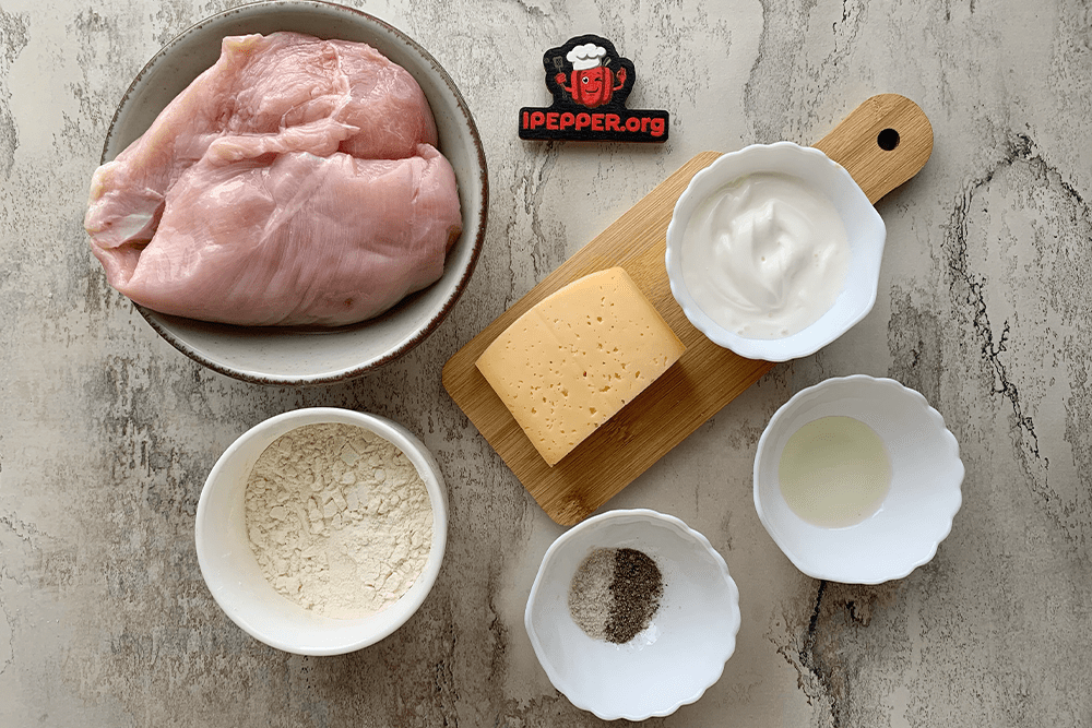 Description of Chopped chicken cutlets with cheese recipe