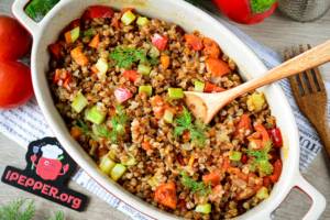 Buckwheat with vegetables in the oven