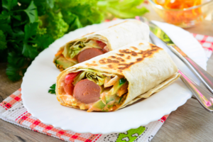 Shawarma with sausages