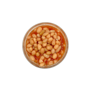 Beans canned in tomato sauce