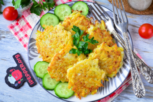 Potato pancakes with minced meat